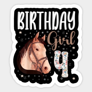 Horse Animal Lovers 4th Birthday Girl Sticker